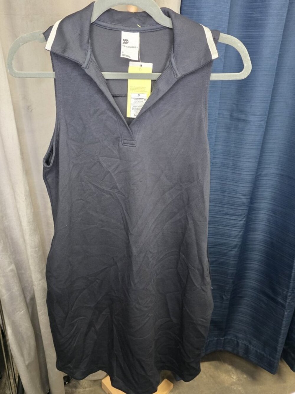All in Motion Airy Sleek Polo Dress Womens S Black Sleeveless Athletic . Wl461